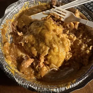&quot;Cheese enchilada&quot; with a suspect chunk of meat.