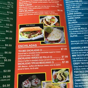 menu