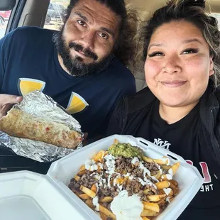 Hot Cheeto Burrito and Steak fries