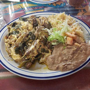 Steak with Anaheim Chile and cheese