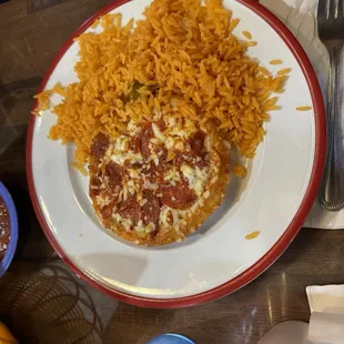 Pizza and rice