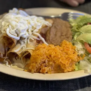 Plate of Chicken Flautas Plate