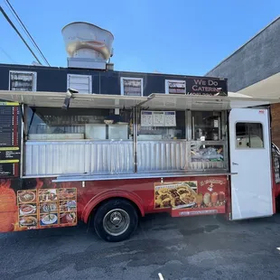 a food truck parked in a parking lot