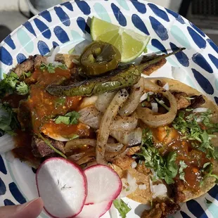 Al pastor and carne asada taco.  ($2.50 each)