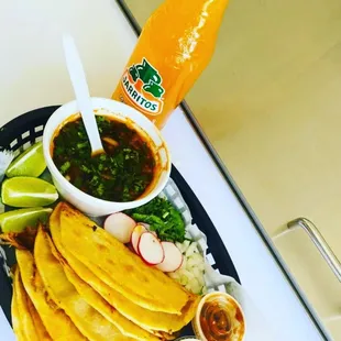 a plate of mexican food