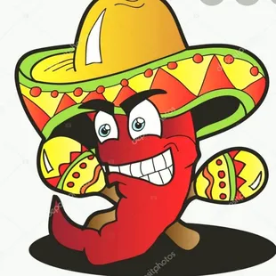 a mexican chili with a sombren