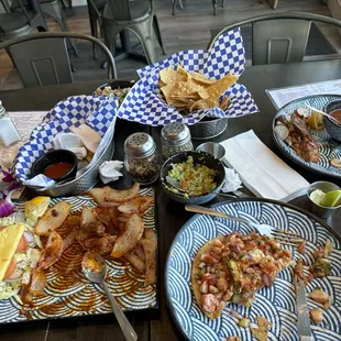 a table full of food