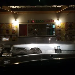 a food truck at night