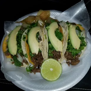 4 asada(steak) tacos