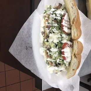 Torta de asada o pollo  o de la carne que prefieras ve aprobar las delicias del Tacontento Restaurante # 2  Ubicado 6101 Vegas Dr