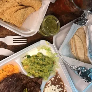Carne Asada and chips w/salsa. Absolutely DELICIOUS! You can't go wrong with anything you choose but this is by far my favorite.