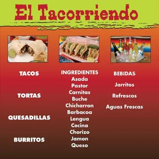 tacoriendo menu