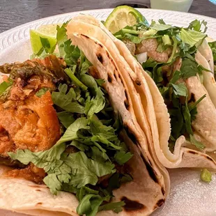 two tacos on a plate