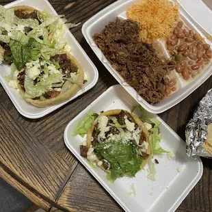 Sopes and carne birria