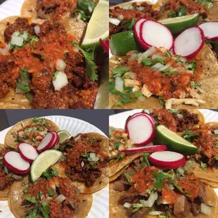 Lengua carnitas pollo chorizo