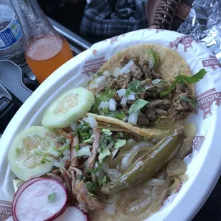 Carnitas and Asada , no salsa per my request