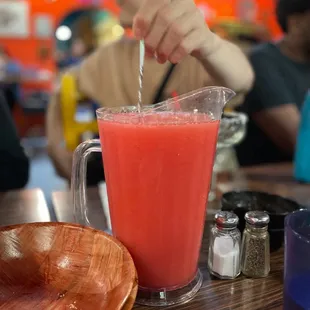 Blended strawberry margarita