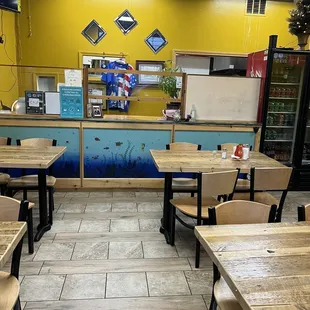 the inside of a restaurant