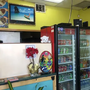 a vending machine in a store