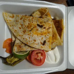 Beef quesadilla.