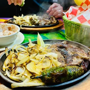 Fresh Squeezed lime on the Ribeye carne asada. BOMB. Get it! :)...