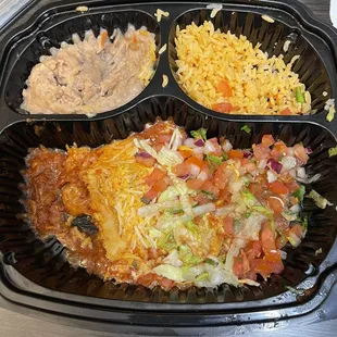 a meal in a plastic container