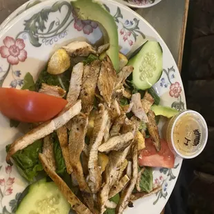 121422 hubz frilled chicken sald, chic was tasty! But foods always good here