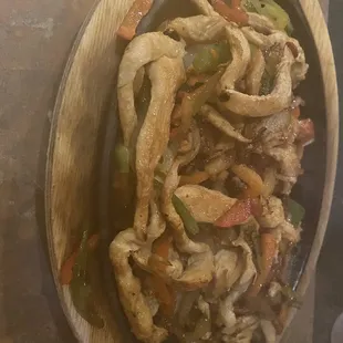 123122 Chicken Fajita for 1, it was steaming, so it looks blurred