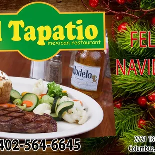 Our Steaks are cook perfectly for you,  enjoy them with a good Mexican beer or MARGARITA.