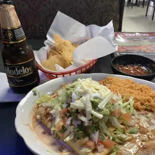 Chimichangas - topped with guacamole &amp; cheese