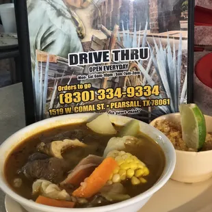 a bowl of soup and rice