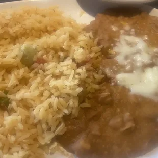 Rice and refried beans