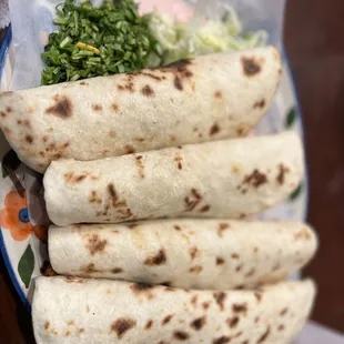 2 Barbacoa tacos 1 Al pastor taco 1 Carne Guisada taco