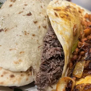 Barbacoa (left)  Al pastor (right)