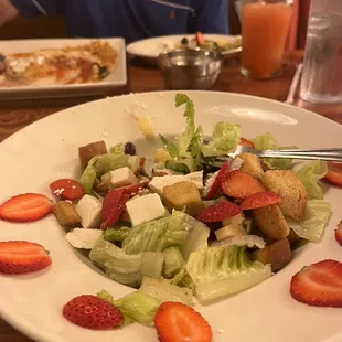 Salad Fresca with strawberries and pecans.