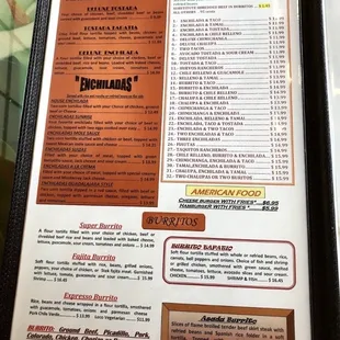 menu