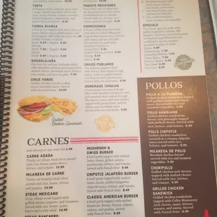 the menu