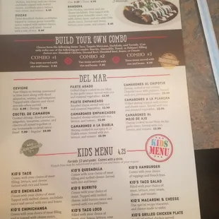 the menu