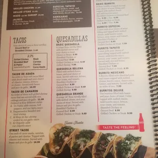 menu
