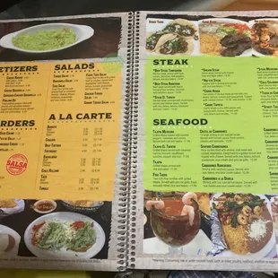 a menu for a mexican restaurant