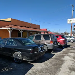 Outside of the restaurant.