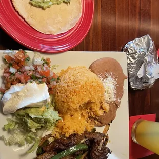 Lunch portion of Steak Fajitas