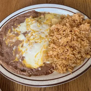 1. Chile Relleno, Taco, Enchilada, Rice and Beans Combo Plate (Taco not shown. It was eaten too quickly.)