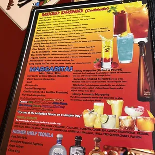 Drink menu