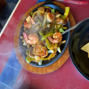 Shrimp fajitas