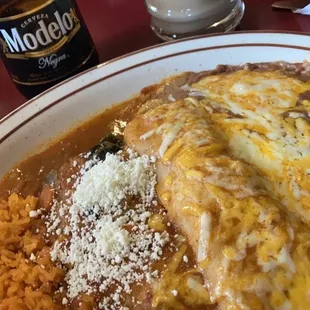 Enchiladas, horchata