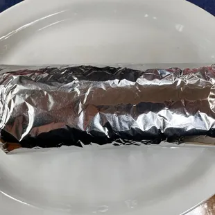 a burrito on a plate
