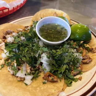 a plate of mexican food