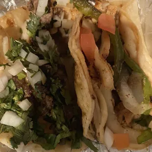 Steak Taco and Pollo Taco