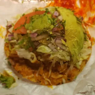 The Al pastor tostada.